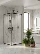 Душевое ограждение со смещением , раздвижная CL902B-8012 BLACK Душевое ограждение со смещением , раздвижная CL902B-8012 BLACK